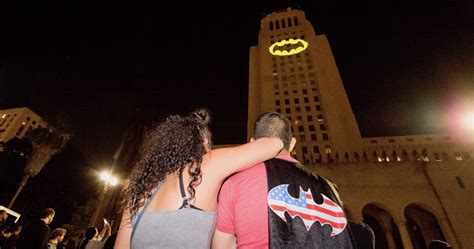 L A Just Lit A Bat Signal On City Hall To Honor Batman Star Adam