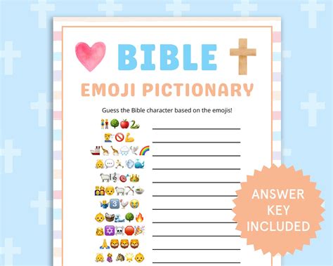 Bible Emoji Pictionary Bible Game For Kids Teens Adults Etsy Uk