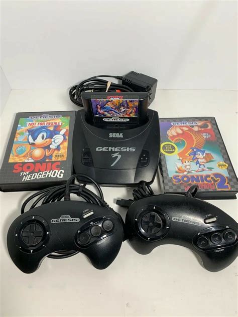 Sega Genesis Mannequin 3 Console Bundle Lot + Sonic 1 & 2 Streets of ...