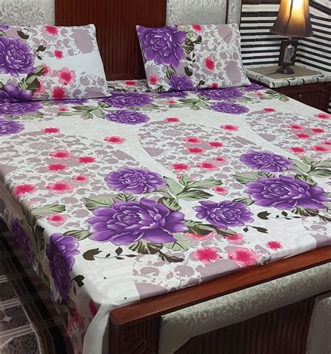 Premium Quality Floral Print Pure Cotton King Size Bed Sheets Bcp