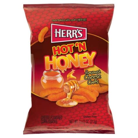 Herr S Hot N Honey Cheese Curls Flavored Corn Snacks 7 1 2 Oz The Fresh Grocer