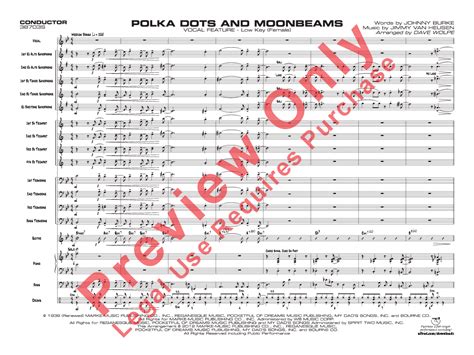 Polka Dots And Moonbeams By Jimmy Van Heusen Arr J W Pepper Sheet Music