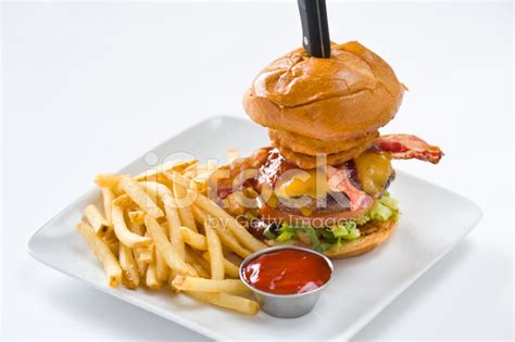 Cheeseburger And Fries Stock Photo | Royalty-Free | FreeImages