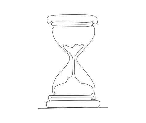 Premium Vector Continuous Line Art Drawing Of Hourglass Hourglass Timer Single Line Art