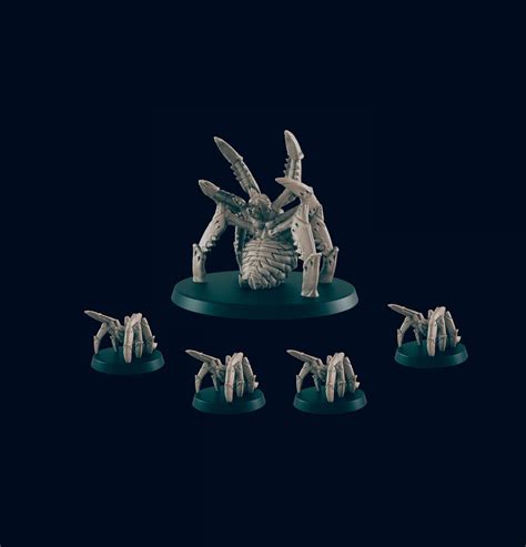 5 Spider Miniature Pack EC3D Dnd Monster Large Big Underdark 32mm ...