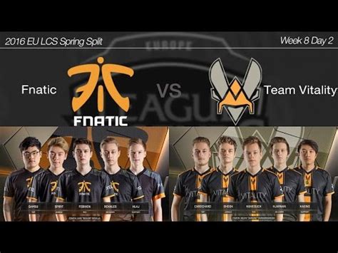 2016 EU LCS Spring Week 8 Day 2 Fnatic Vs Team Vitality 160312