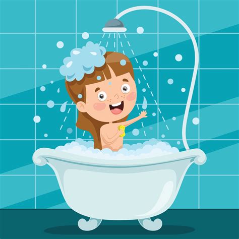 Funny Little Kid Having Bath 2710641 Vector Art at Vecteezy