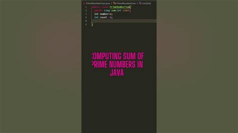 Computing Sum Of Prime Numbers In Java Youtube