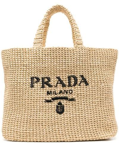 Natural Prada Tote Bags For Women Lyst