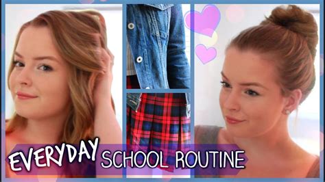 My Everyday School Look Hair Makeup And Outfit Youtube