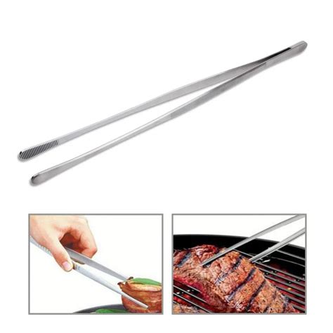 Basedidea 12inch Tongs Stainless Steel Extra Long Tweezers Food Clip