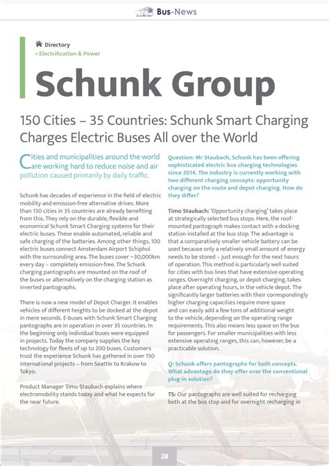 Schunk Smart Charging Charges Electric Buses All Over The World