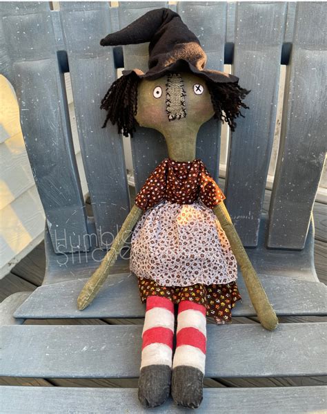 Witch Rag Doll Green Witch Etsy