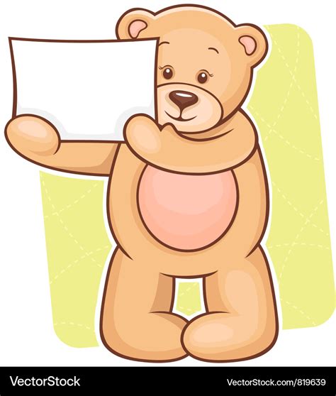 Teddy Bear Holding Sign Board Vector Images 37