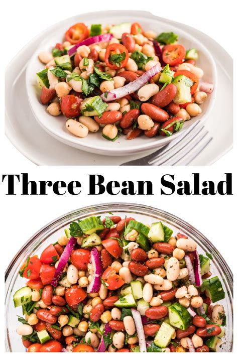 Three Bean Salad Recipe Bean Salad Yummy Salad Recipes Salad Recipes