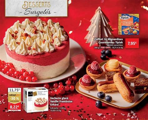 Promo Vacherin glacé vanille framboise erhard ou coffret 16 mignardises