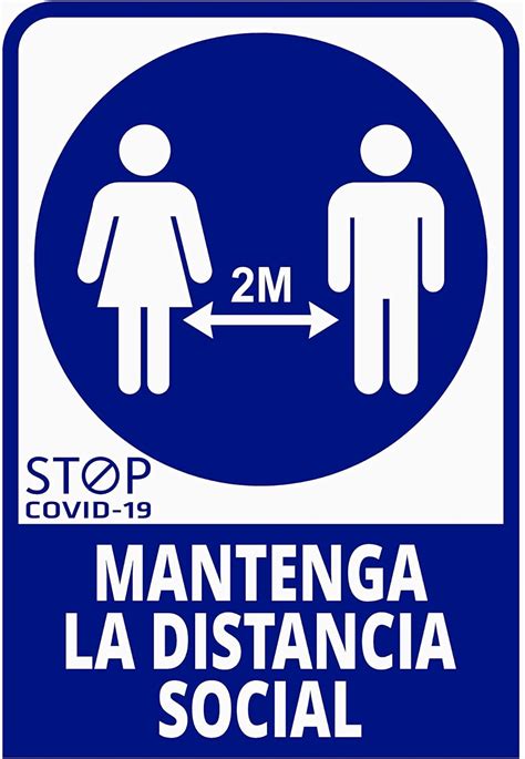 Pegatina Mantenga La Distancia Social 2m Prevención Covid Diseñado