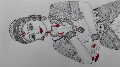 Bharatanatyam Girl Dance Pose Pencil Drawing YouTube