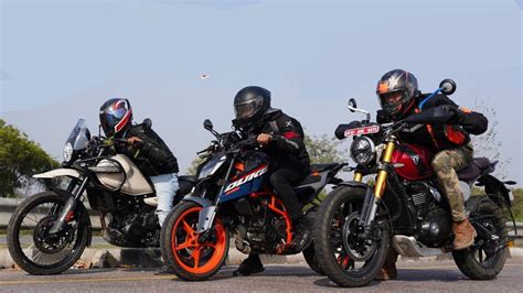 Triumph Scrambler X Vs Re Himalayan Vs Ktm Duke Drag Race