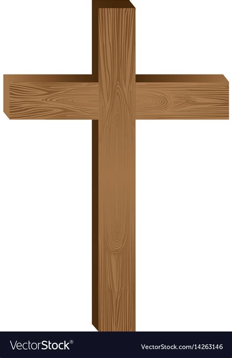 White Background With Wooden Cross Royalty Free Vector Image