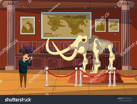 Mammoth Bones Exhibition Flat Vector Illustration Stock Vector (Royalty ...