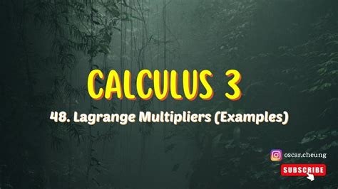 Lagrange Multipliers Examples Ch Youtube