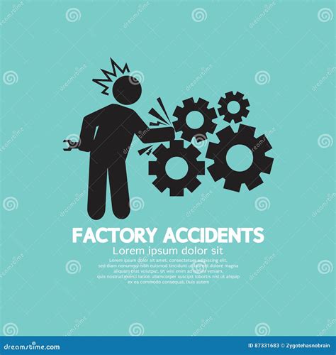 Factory Accidents Black Symbol Vector Stock Vector - Illustration of