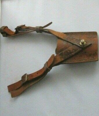 WWII British Army Sam Browne Leather Sword Frog For Belt Dark Brown