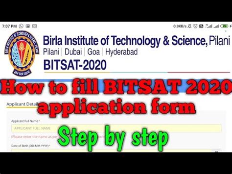 Bitsat Bits Pilani How To Apply Bitsat Application Form Bits