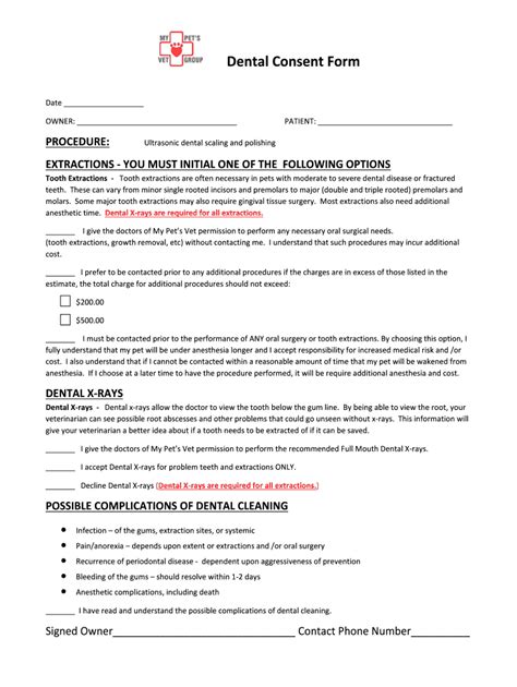 Fillable Online Dental Consent Formdocx Fax Email Print Pdffiller