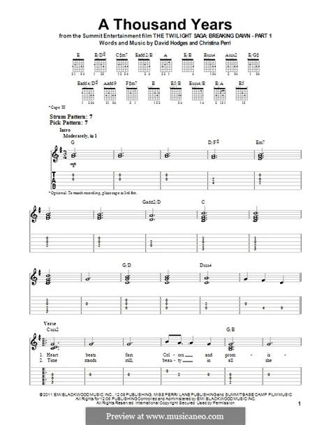 A Thousand Years By C Perri D Hodges Sheet Music On Musicaneo