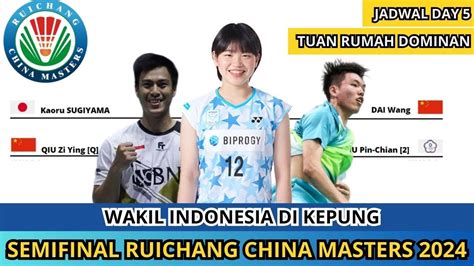 Dikepung Jadwal Semifinal Ruichang China Masters 2024 Mulai Pukul 12