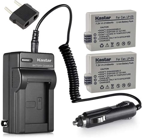 Amazon Kastar LP E5 Battery 2 Pack And Charger Kit For LPE5 LC