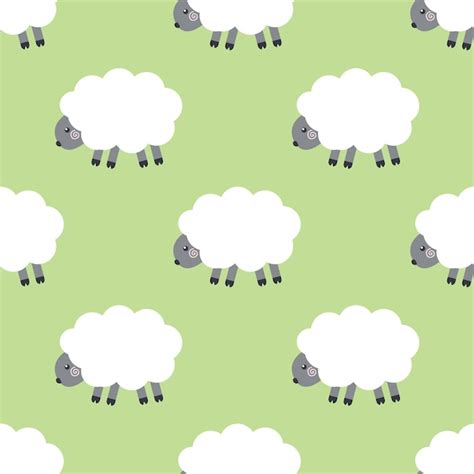 Premium Vector | Sheep pattern. cartoon seamless wallpaper