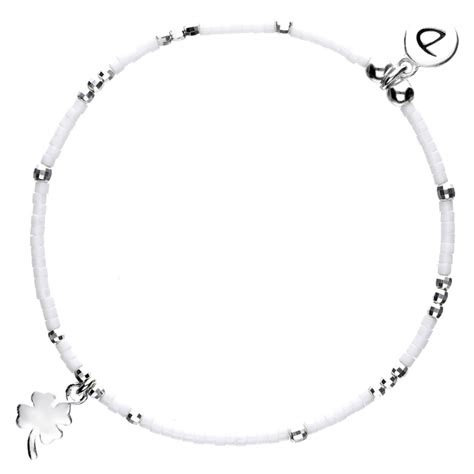 Bracelet élastique Trèfle Blanc DORIANE BIJOUX