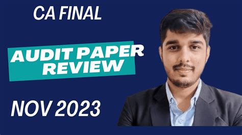 CA Final Audit Paper Review Nov 2023 YouTube