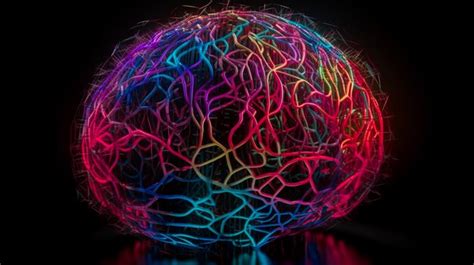 Premium Ai Image A Ball Of Neon Lights Is Lit Up With A Black Background