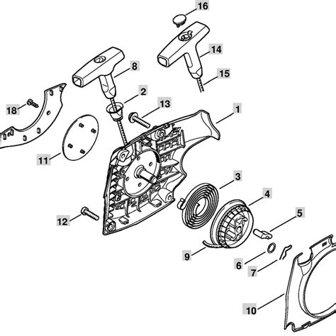 Stihl MS 211 Chainsaw (MS211C) Parts Diagram, Rewind Starter