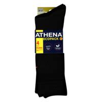 Mi Chaussettes Homme Noir Maille Fine T Ecopack Athena Le Lot De