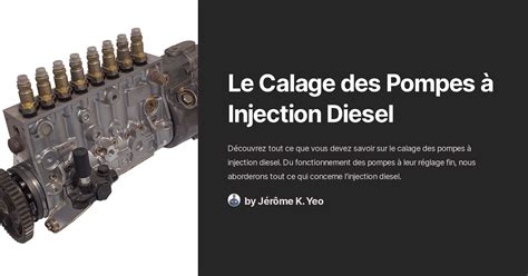 Le Calage des Pompes à Injection Diesel