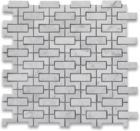 Buy Stone Center Online Carrara White Marble Fretwork Interlock Mosaic