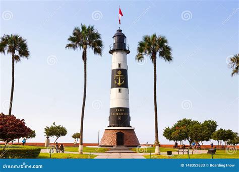 Lima Peru Lighthouse Faro La Marina Landmark Stock Image Image Of