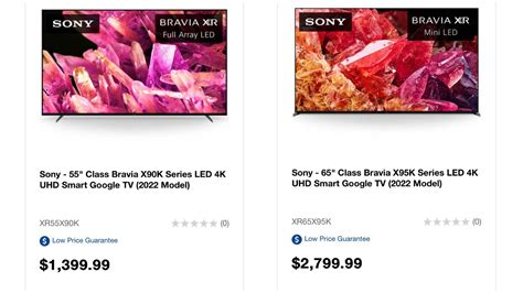 2022 Sony X95k And X90k Tv Prices Youtube