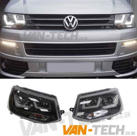 VW T5 LED Type RS DRL Performance Headlamp 2010 15 Black Vanstyle