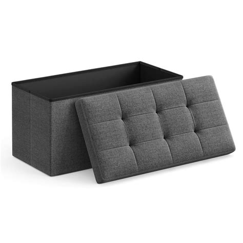 Songmics 30 Inches Folding Storage Ottoman Bench