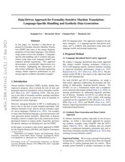 Data Driven Approach For Formality Sensitive Machine Translation