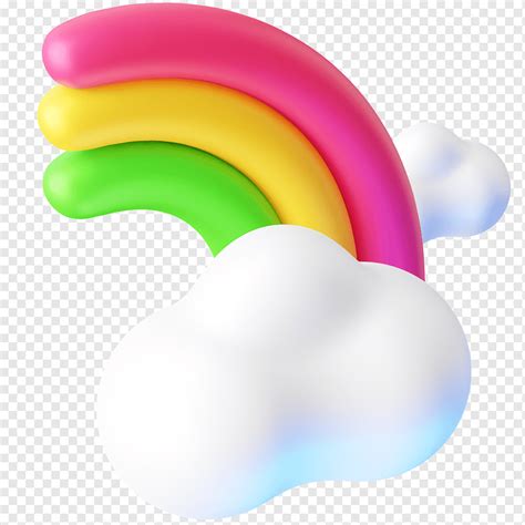 Regenbogen Wetter Wolke Vorhersage Himmel Bunt 3D Symbol Png