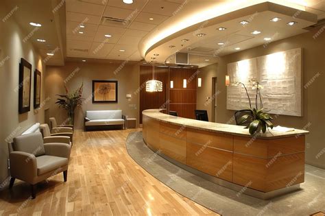 stylish minimalist medical clinic reception area premium ai generated