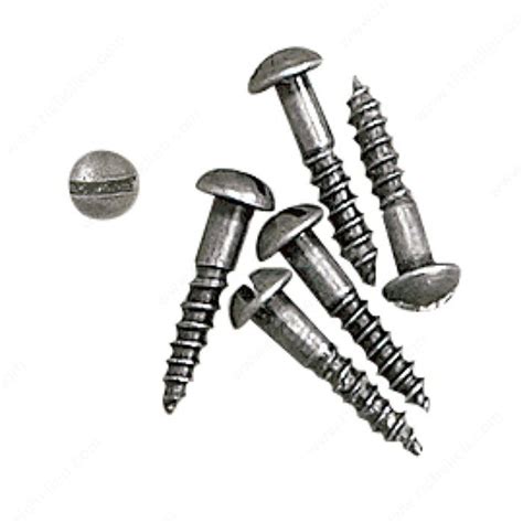 Decorative Wood Screws, Pan Head, Slotted Drive, Regular Thread, Regular Wood Point - Richelieu ...