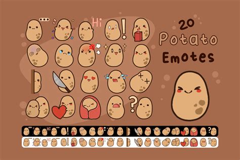 Potato Emotes Twitch Discord Premade Ready To Use Etsy